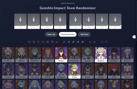 spin the wheel genshin characters 4.3|Genshin Impact Team Randomizer.